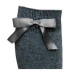 Grey Knee High Bow Socks