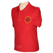 School Red Polo Shirt with Logo