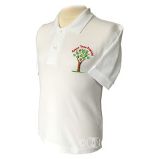 School White Polo Shirt with Logo