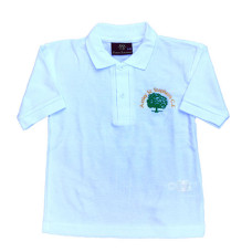 School White Polo Shirt with Logo