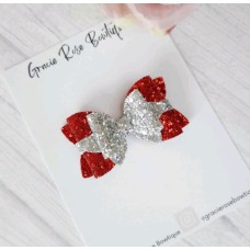 Christmas Hair Accessory - Silver/Red Glitter