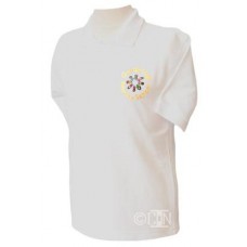 School White Polo Shirt with Logo
